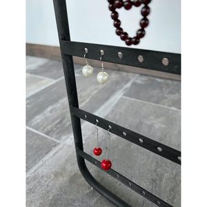 PARISLOFT Foldable Jewelry Holder With Mirror <b>Black</b> Metal Organizer For Necklaces <b>Bracelets</b> Earrings Rings Table Top Display - Product Image 4