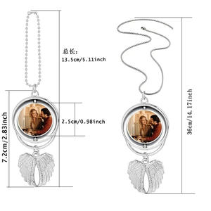 Colliers à ailes d'ange à sublimation double face, ornements à suspendre à la voiture, ailes d'ange - Product Image 6