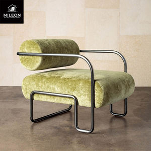 Stile italiano sedia in pelle moderna camera modello Hotel design personalizzato semplice salotto di forma speciale <span class=keywords><strong>poltrona</strong></span> in metallo - Product Image 1