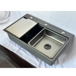 Fregadero individual grande de acero inoxidable Leimanxi SUS304 modelo 7046 3 + 0,75mm de espesor acabado de electrólisis soldadura Manual Color Natural - Product Image 2