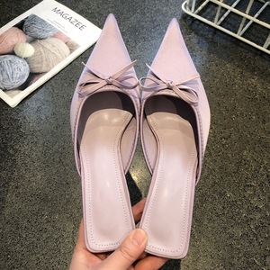 Nouvelle Collection 2025 – Mules à Bout Pointu et Nœud pour <span class=keywords><strong>Femme</strong></span>, <span class=keywords><strong>Talon</strong></span> Fin, Sandales Élégantes pour Soirée - Product Image 3