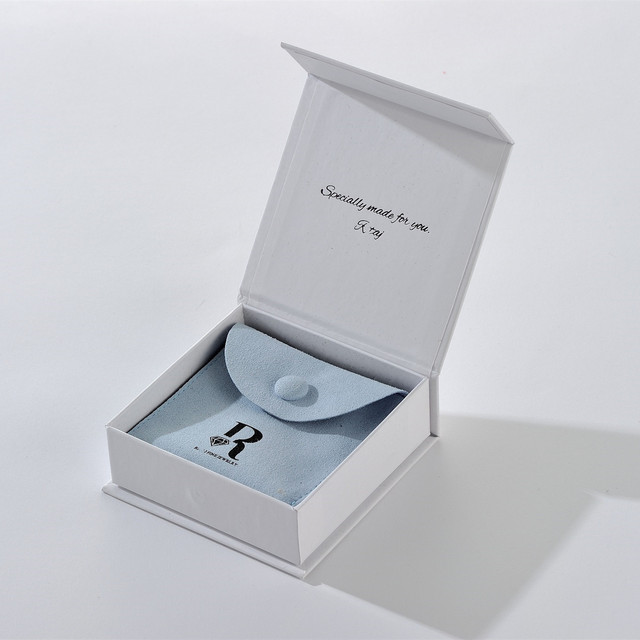 Logo Costom Blue Magnet Boxes White Magnetic Closure Jewellery Gift Paper Box Luxury Folding Magnetic Jewelry Box Packaging