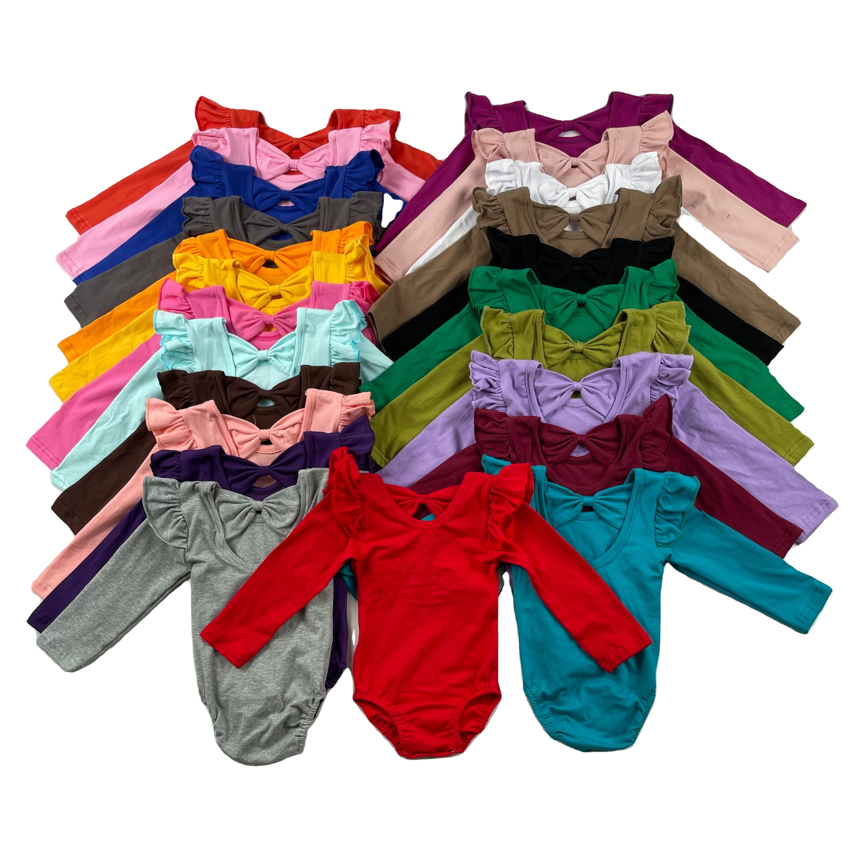 Детское осеннее трико в рубчик ql0081 с длинным рукавом, комбинезоны, простые комбинезоны для маленьких девочек, боди в рубчик с рукавами-фонариками, комбинезон