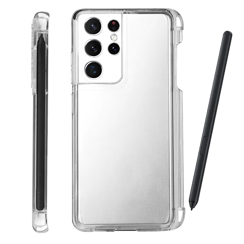Shockproof S Pen Original Case With Slot Transparent Tpu Clear Cell Phone Case For Samsung S21 S22 Ultra 5g Covers