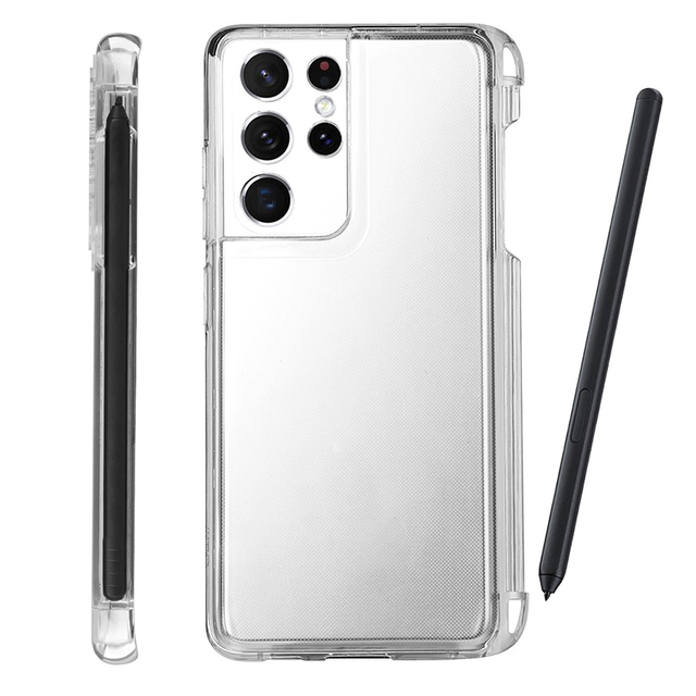 Shockproof S Pen Original Case With Slot Transparent Tpu Clear Cell Phone Case for Samsung S21 S22 Ultra 5g Covers