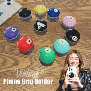 Trường Học Cổ Điển phong cách Điện thoại Phụ kiện bida quả bóng hình dạng Pop Ổ cắm điện thoại Grip chủ Bar Ý tưởng quà Tặng Miễn Phí