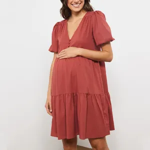 Custom Stylish Summer Pregnancy Women Clothing Short Sleeve Mini Pregnant Dresses For Women