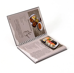 Impresión <span class=keywords><strong>de</strong></span> Libros con Espiral Metálica Personalizada <span class=keywords><strong>de</strong></span> Fábrica, Catálogo <span class=keywords><strong>de</strong></span> Chef, Álbum, Cartón/Papel, Tapa Blanda y Dura, Tamaño Personalizado, MOQ Bajo - Product Image 5