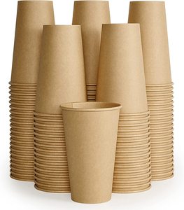 Custom Print Logo 12oz 16 Oz Pla Lined Coffee Paper Cups For Hot Drink Disposable Biodegradable White Paper Water Cup