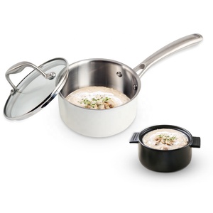 Stainless Steel Triple Layer <b>Saucepan</b> Set with Lids 1QT & 2QT - Product Image 4