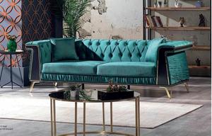 Juego de sofá moderno Chesterfield para sala de estar, comedor y dormitorios, cama de madera y tela animada, muebles para el hogar - Product Image 5