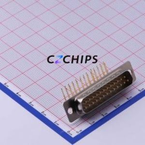 GDM25M-7.2mm90 D-Sub/VGA Connector Bent Lead Through Hole Connector Standard D-Sub Male 25P Right Angle Insert - Product Image 1