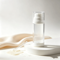 Flacon de lotion sous vide de luxe de 57 mm de diamètre, type presse, grande capacité, portable, vide, pour voyage, en plastique PET, cylindrique