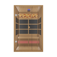 Sauna Moderna de Madera Sólida de Cedro Rojo/Hemlock, Ecológica, con Infrarrojos Lejanos, Ventanas Transom, Tamaño Personalizable, 1 Año de Garantía, para Villa