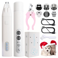 2-en-1 Pet Nail Grinder & Paw Hair Trimmer Kit-Lumière LED, moteur silencieux et charge de type C