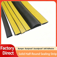 Tira de Sellado Adhesiva Semicircular Tipo D de EPDM, Tira Autoadhesiva Anticolisión para Juntas de Puertas y Ventanas