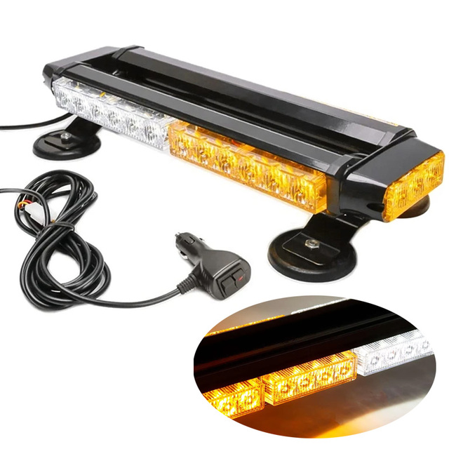 LED Strobe Flashing Light Bar White Amber Red Blue 30 LED High Intensity Emergency Warning Lighting Bar for Car Trailer Roof