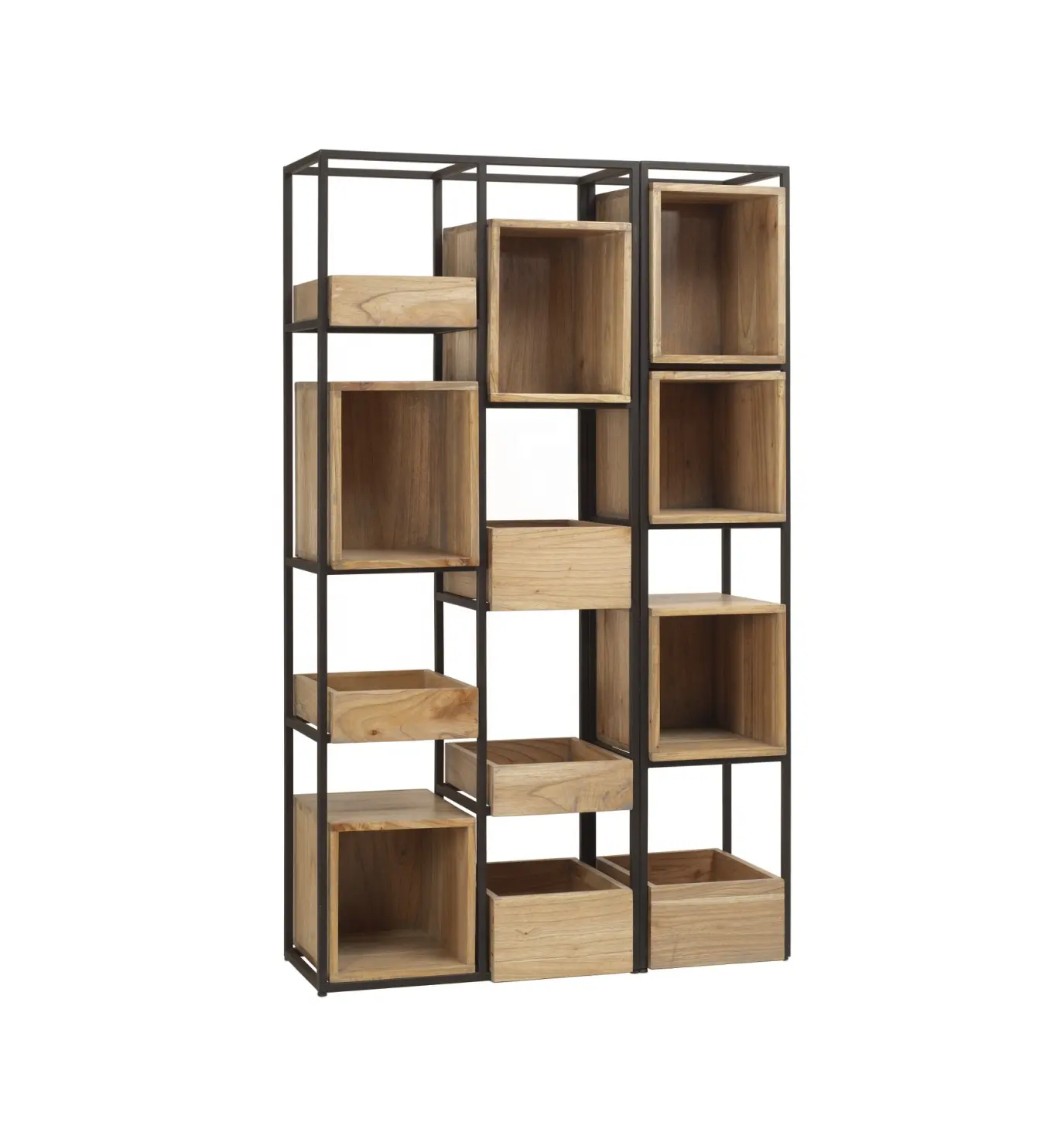 Libreria in legno di metallo di Design in stile moderno, scaffale per libri pieghevole in legno di metallo con Display pieghevole, scaffali per soggiorno