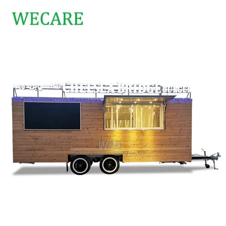 WECARE personnalisé mobile poulet frit pizza hot dog bbq camion de restauration rapide Square mobile remorque alimentaire avec des équipements de cuisine complets