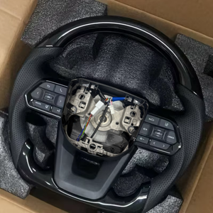 Volant en cuir et fibre de carbone pour <span class=keywords><strong>Toyota</strong></span> Hilux Fortuner Land Cruiser GR <span class=keywords><strong>Toyota</strong></span> Previa Prado LC79 LC70 LC76 FJ200 - Product Image 1