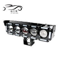 Phare de Conduite Super Lumineux IP67 à 5 Lentilles, Barre Lumineuse LED de Travail 50W avec DRL, Phare LED Tout-Terrain avec Ventilateur pour Moto