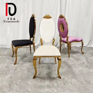 Chaise de fête de luxe moderne de haute qualité à dossier rond chaises de mariage en or blanc en acier inoxydable pour événement - Product Image 3