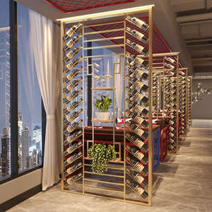 Porte-bouteilles moderne en acier inoxydable noir, durable, capacité de 27/36 bouteilles, taille et couleur personnalisables, meubles pour la maison, bar, restaurant - Product Image 5