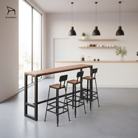 Ensemble de salle à manger d'extérieur commercial pour fournisseurs, design moderne en métal anti-corrosion, table et chaises