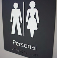 Plaque tactile ADA pour porte de toilettes avec signalisation Braille pour bâtiments
