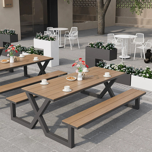 Ensemble <span class=keywords><strong>table</strong></span> et chaises avec parasol, <span class=keywords><strong>table</strong></span> <span class=keywords><strong>de</strong></span> jardin en bois <span class=keywords><strong>de</strong></span> haute qualité pour pique-nique et terrasse. - Product Image 6