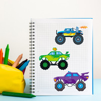 32 pièces bricolage faire un monstre camion étanche autocollant feuilles pour enfants fête faveur fournitures artisanat jouets décoratifs