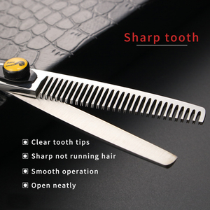 Juego de tijeras para el cabello, tijeras de corte de pelo de salón de moda, tijeras de peluquero de acero inoxidable, tijeras de pelo de dientes de corte plano para estilista - Product Image 5