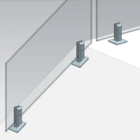 Balustrade en verre en acier inoxydable moderne DETECH, embout réglable en hauteur, montage au sol, balcon, piscine, escalier