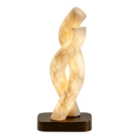 Lampe d'appoint artistique en albâtre, base marron, vente en gros directe usine, design personnalisé, lampe de table pour showroom
