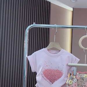 Tuta a due pezzi alla moda da ragazza di 2024 estate nuova t-shirt a manica corta con stampa Casual e <span class=keywords><strong>gonna</strong></span> con <span class=keywords><strong>paillettes</strong></span> per bambini - Product Image 4