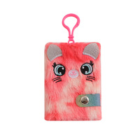 Mini carnet en peluche mignon avec porte-clés, broderie colorée (hibou, ours, papillon, cœur, étoile), carnet de poche moelleux pour enfants, cadeau d'anniversaire