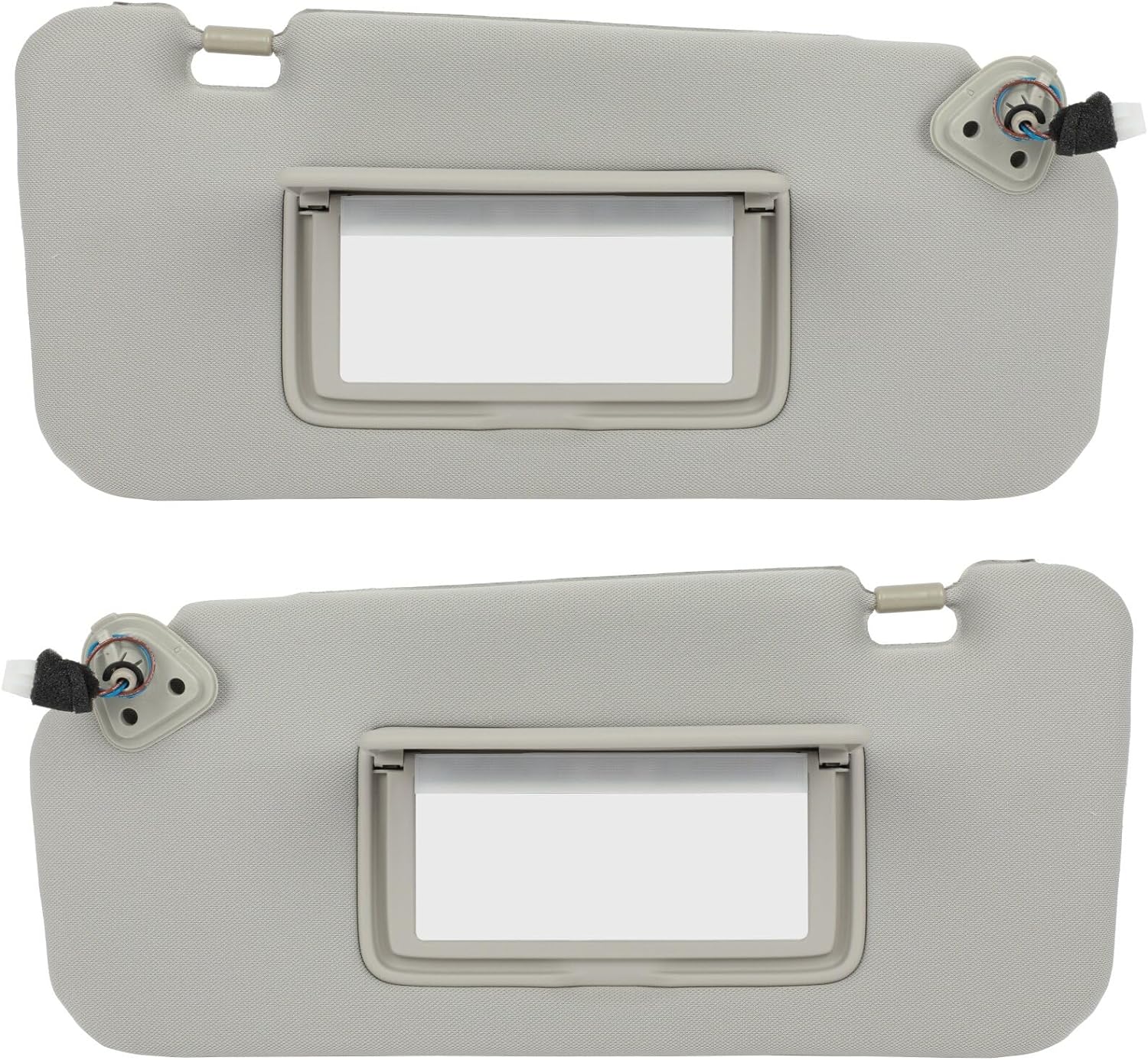 Left Driver Side Gray PP Foldable Sun Visor with Vanity Light for