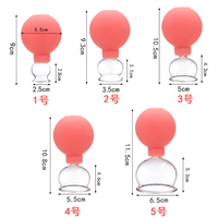 5 tasses de Massage sous vide en caoutchouc naturel de différentes tailles, gobelets de thérapie par ventouses