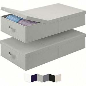 Under Bed <b>Storage</b> With Lids, Large Underbed <b>Storage</b> Containers Clothes, Foldable <b>Stackable</b> <b>Storage</b> <b>Drawer</b> Organizer Bins Box - Product Image 1