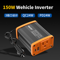 Pabrik Menjual Inverter Daya Mobil 150W 12V ke 110V AC Outlet Konverter DC ke AC dengan Dual USB OEM Kustom untuk Laptop Ponsel Kendaraan