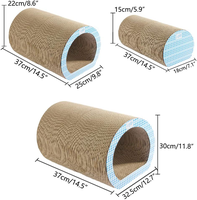All-For-Paws 3 en 1 : Griffoir pour chat, niche en carton, durable, repose-chat, tunnel pour chats d'intérieur et chatons