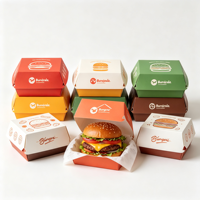 Boîtes à emporter en papier kraft jetables de qualité alimentaire, imperméables et recyclables, avec des matériaux recyclés, boîtes à hamburgers et à sushis en pulpe moulée