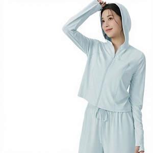 New Arrival 2-Piece Plus Size <b>Women</b> Pilates Outfit Set UPF50+ Hooded <b>Jacket</b>/Tank Top/Pants <b>Lightweight</b> Drawstring Premium Sports - Product Image 4