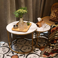 Ensemble de meubles de salon en gros, table basse moderne de luxe simple en marbre et métal