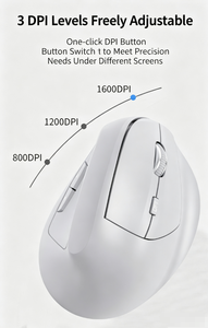 Ergonomic <b>Wireless</b> Mouse Pink Rechargeable Optical 5 Buttons Right Hand USB Receiver Type C Cable Desktop Use - Product Image 6