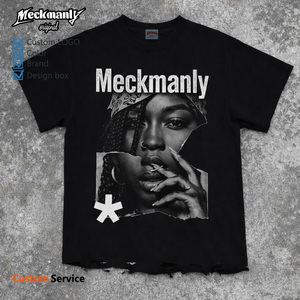 Meckmanly Men's <b>Short</b> <b>Sleeve</b> T-Shirt 100% Cotton O-Neck Photo Print Regular Fit Street Style Casual Design - Product Image 1