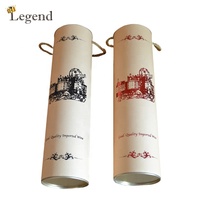 Boîte Cadeau Cylindrique en Carton Rond avec Poignées en Corde, Impression de Logo Personnalisé, Boîte à Vin en Tube, Prix de Gros