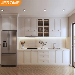 Campione gratuito Design personalizzato armadio armadio Set americano moderno artigiano stile bianco in <span class=keywords><strong>legno</strong></span> armadi da cucina - Product Image 1