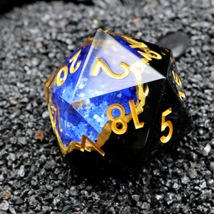 33毫米多面体RPG D20树脂锋利边缘D20-G4用于棋盘游戏角色扮演DND Chonk礼品与透明树脂材料 - Product Image 5