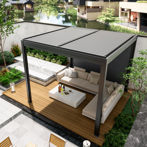 Pergola extérieure <span class=keywords><strong>en</strong></span> aluminium avec lames orientables, facilement assemblable, résistante au vent et à l'eau, tailles OEM 3x3 3x4 4x3 4x4 4x5 <span class=keywords><strong>4x6</strong></span> 6x3 6x4 6x5 6x6m - Product Image 6